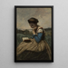 a woman reading - Jean-Baptiste-Camille Corot — framed artwork on a wall