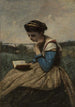 a woman reading - Jean-Baptiste-Camille Corot — artwork view