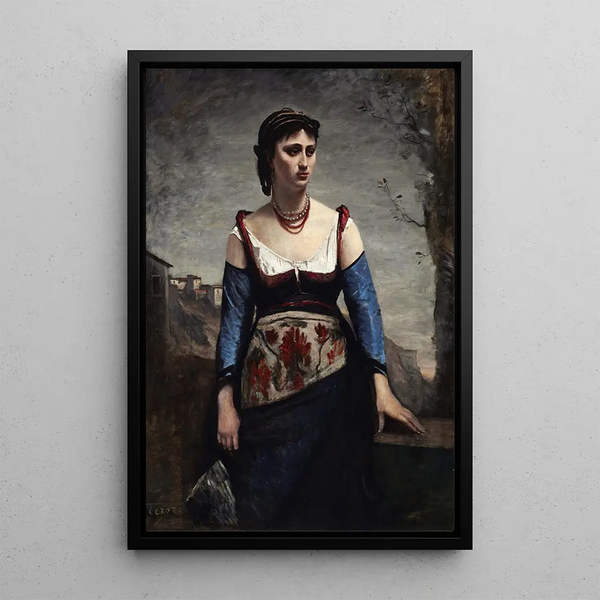 Agostina - Jean-Baptiste-Camille Corot — framed artwork on a wall