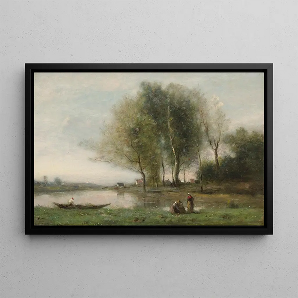 Arleux-du-Nord, the edge of clearings - Jean-Baptiste-Camille Corot — framed artwork on a wall