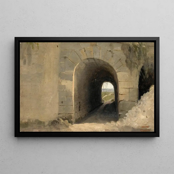 Auteuil, an arched passage - Jean-Baptiste-Camille Corot — framed artwork on a wall