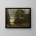 Bathers in a wooded cove - Jean-Baptiste-Camille Corot — framed artwork on a wall