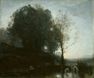 Nymph and Child Bathing - Jean-Baptiste-Camille Corot — artwork view