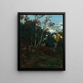 JeanBaptisteCamille Corot - Bosquet darbres parmi les rochers Civita Castellana.webp