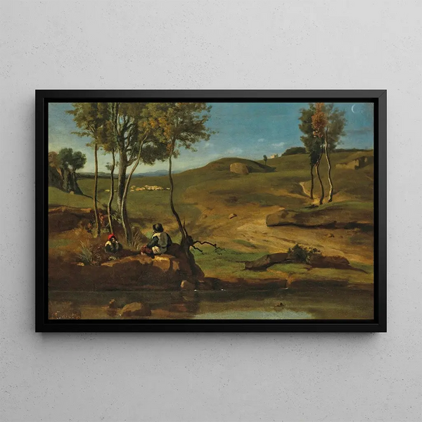 Italian landscape painting - Jean-Baptiste-Camille Corot — framed artwork on a wall