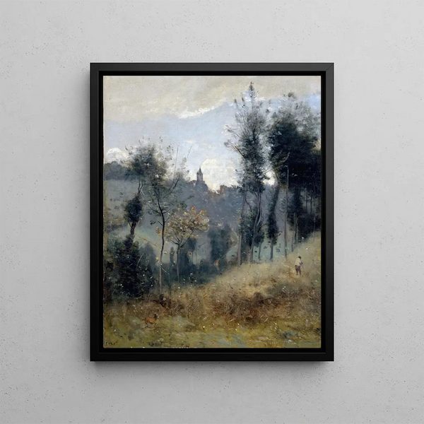 Canteleu - Jean-Baptiste-Camille Corot — framed artwork on a wall