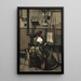 Atelier de Corot Woman sitting in front of an easel holding a mandolin - Jean-Baptiste-Camille Corot — framed artwork on a wall