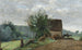 Farmyard painting with a rider and a young girl in the foreground - Jean-Baptiste-Camille Corot — artwork view