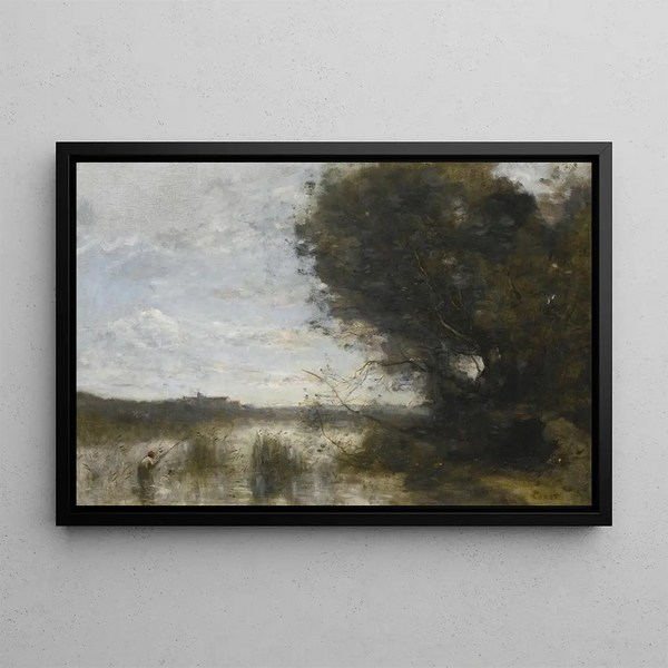 En plein marais - Jean-Baptiste-Camille Corot — framed artwork on a wall