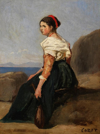 JeanBaptisteCamille Corot - Femme assise tenant une mandoline.webp