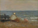 Woman and Child by the Sea at Étretat - Jean-Baptiste-Camille Corot — artwork view
