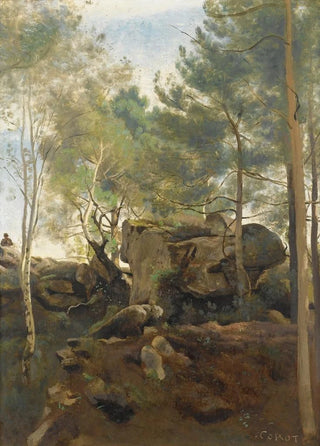 JeanBaptisteCamille Corot - Fontainebleau Pins et bouleaux dans les rochers.webp