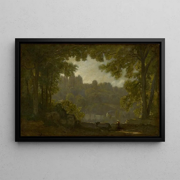Landscape Forest Painting - Jean-Baptiste-Camille Corot — framed artwork on a wall