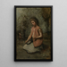 Young girl braiding a garland - Jean-Baptiste-Camille Corot — framed artwork on a wall