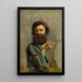 Head of a bearded man - Jean-Baptiste-Camille Corot — framed artwork on a wall