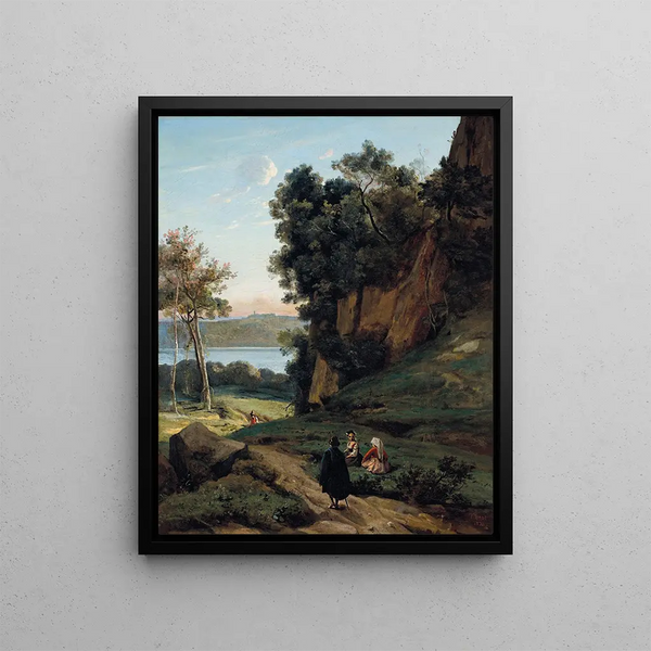D'Albano in Italy - Jean-Baptiste-Camille Corot — framed artwork on a wall