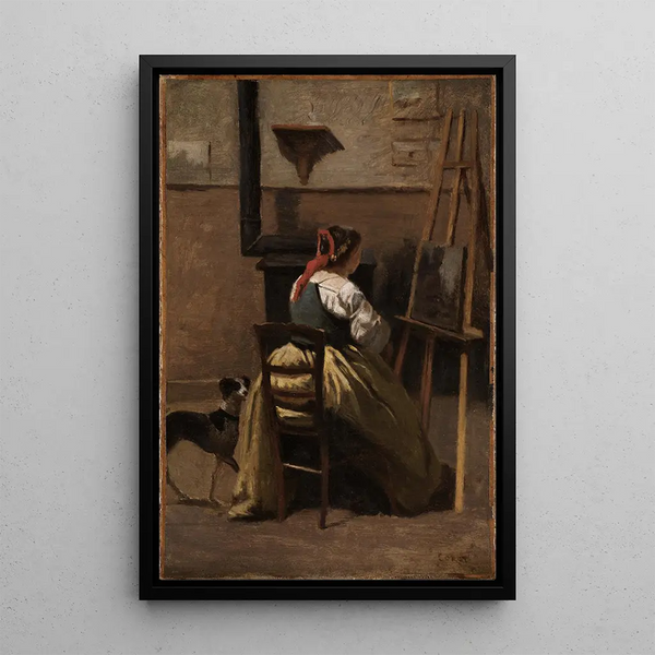L'Atelier de Corot - Jean-Baptiste-Camille Corot — framed artwork on a wall