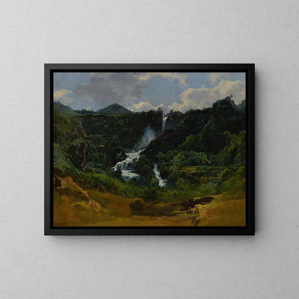 La Cascade de Terni - Jean-Baptiste-Camille Corot — framed artwork on a wall