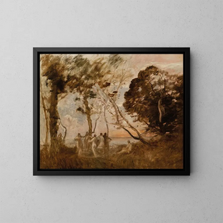 La Danse des nymphes - Jean-Baptiste-Camille Corot — framed artwork on a wall