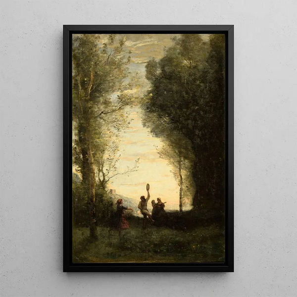 La Danse italienne - Jean-Baptiste-Camille Corot — framed artwork on a wall