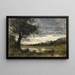 Landscape at Sunset - Jean-Baptiste-Camille Corot — framed artwork on a wall