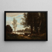 Landscape with Cows - Jean-Baptiste-Camille Corot — framed artwork on a wall