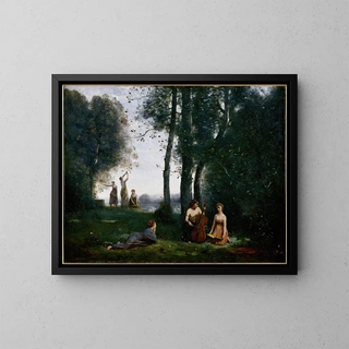 The Concert champêtre - Jean-Baptiste-Camille Corot — framed artwork on a wall