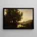 The Passage of the River - Jean-Baptiste-Camille Corot — framed artwork on a wall