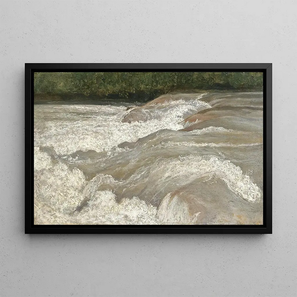 Le Velino La Sortie du Lac de Papigno - Jean-Baptiste-Camille Corot — framed artwork on a wall