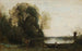 the fisherman in a boat at the shore - Jean-Baptiste-Camille Corot — artwork view