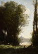 Les Deux sœurs sous les arbres au bord du lac - Jean-Baptiste-Camille Corot — artwork view