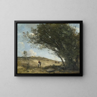 Les Gaulois - Jean-Baptiste-Camille Corot — framed artwork on a wall