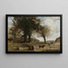 Les Vaches à la Fontaine - Jean-Baptiste-Camille Corot — framed artwork on a wall