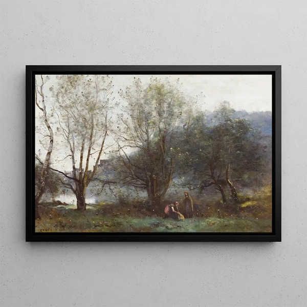 Les Étangs de Ville-d'Avray - Jean-Baptiste-Camille Corot — framed artwork on a wall