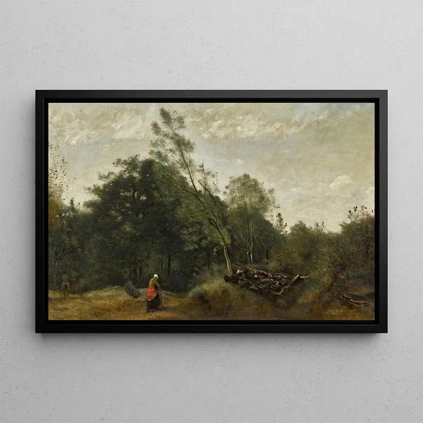 Lisière de bois en Limousin - Jean-Baptiste-Camille Corot — framed artwork on a wall
