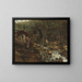 A torrent with a standing goat running - Jean-Baptiste-Camille Corot — framed artwork on a wall