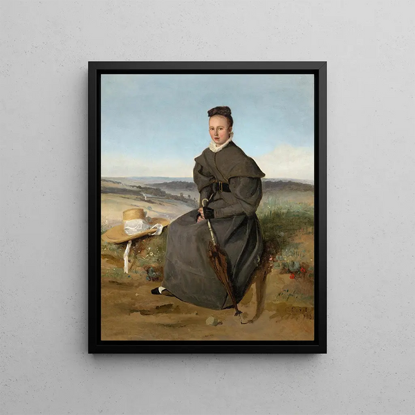 Louise Hardwin - Jean-Baptiste-Camille Corot — framed artwork on a wall