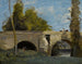 Mantes, two arches of the bridge with a rider - Jean-Baptiste-Camille Corot — artwork view