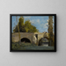 Mantes, two arches of the bridge with a rider - Jean-Baptiste-Camille Corot — framed artwork on a wall