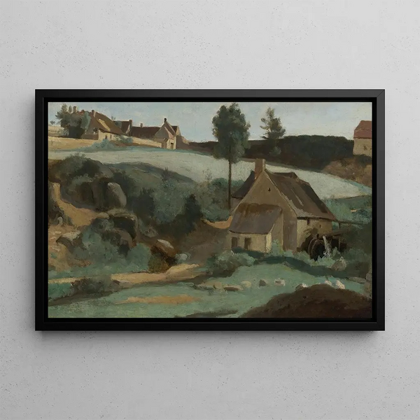 Morvan, Petit Moulin - Jean-Baptiste-Camille Corot — framed artwork on a wall