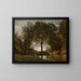 Nymphs and Fauns - Jean-Baptiste-Camille Corot — framed artwork on a wall