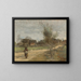 Country scene painting on a road overlooking a village - Jean-Baptiste-Camille Corot — framed artwork on a wall