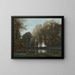 Fisherman moored on the green bank - Jean-Baptiste-Camille Corot — framed artwork on a wall