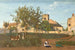 Rosny Seine-et-Oise village church view taken from Mrs. Osmond's orchard - Jean-Baptiste-Camille Corot — artwork view