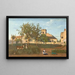 Rosny Seine-et-Oise village church view taken from Mrs. Osmond's orchard - Jean-Baptiste-Camille Corot — framed artwork on a wall
