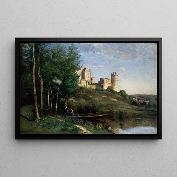 Ruins of Pierrefonds Castle - Jean-Baptiste-Camille Corot — framed artwork on a wall