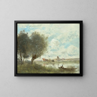 Souvenir d'Ault - Jean-Baptiste-Camille Corot — framed artwork on a wall