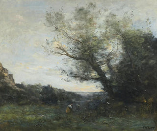 Souvenir d'Italie. La cueillette - Jean-Baptiste-Camille Corot — artwork view