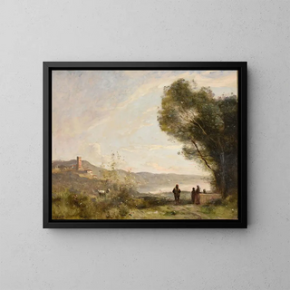 Souvenir des rives méditerranéennes - Jean-Baptiste-Camille Corot — framed artwork on a wall