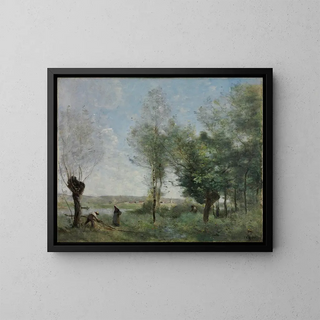 Souvenir de Coubron - Jean-Baptiste-Camille Corot — framed artwork on a wall